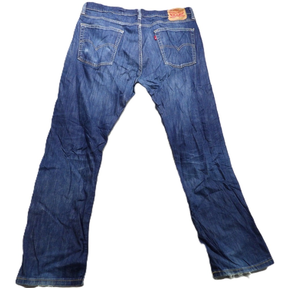 Levi's 513 Slim Straight Jeans Stretch Denim Men 36x30 Blue Dark Wash Casual EUC
